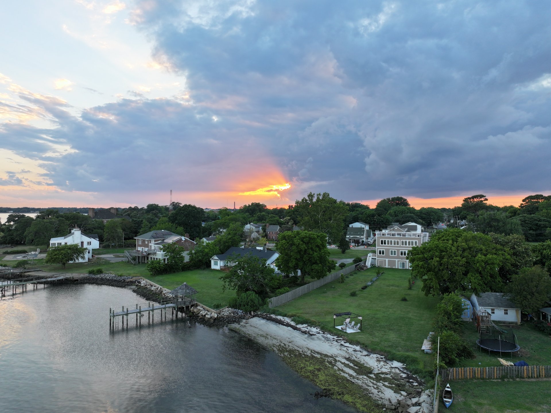 Twilight over a coastal inlet